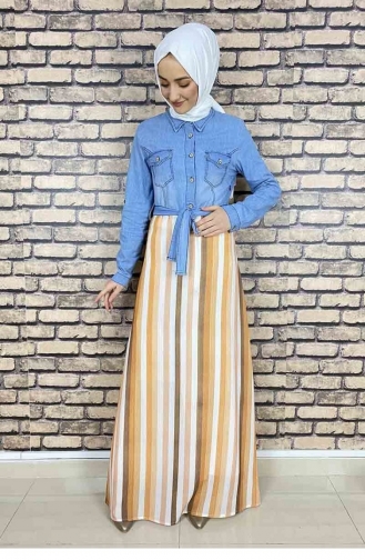 Tan Hijab Dress 5032MZ.TAB