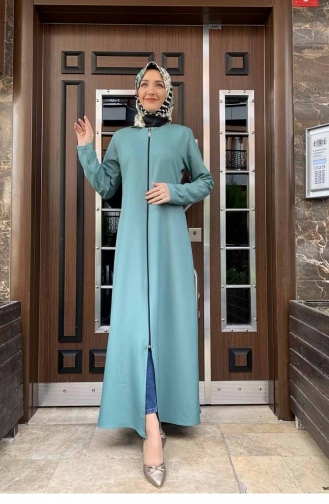 Fermuarlı Ferace Çağla Yeşili