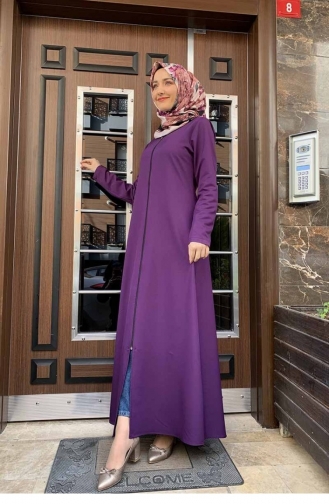 Fermuarlı Ferace Mor