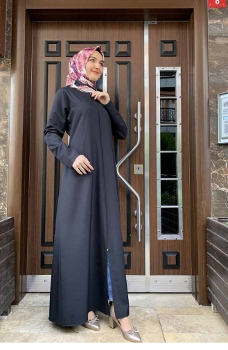 Fermuarlı Ferace Siyah