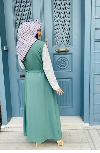 Kuşaklı Yelek Çağla Yeşili