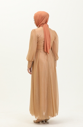 Gold Hijab-Abendkleider 14032