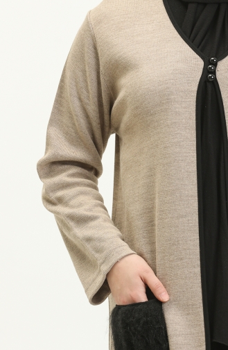 Strickjacke mit Pelztaschen 1085-01 Nerz 1085-01