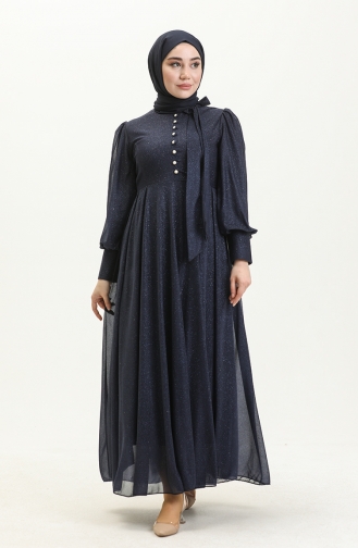 Indigo Hijab-Abendkleider 14035