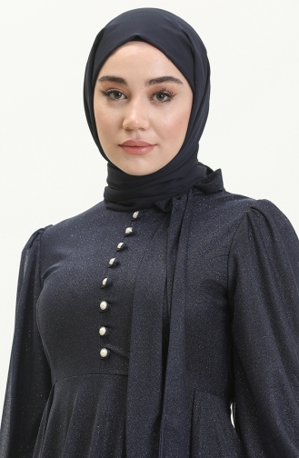 Indigo Hijab Evening Dress 14035