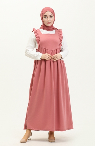 Robe Sans Manches à Froufrous 3043-01 Rose Pâle 3043-01