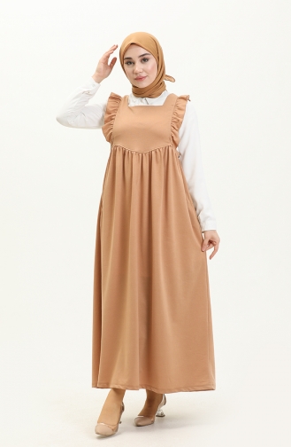 Giletkleid mit Rüschen 3043-02 Milchkaffee 3043-02