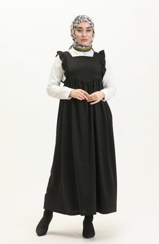 Frilly Gilet Dress 3043-03 Black 3043-03