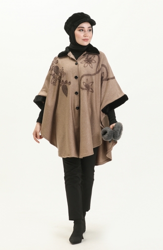 Poncho mit Pelzdetail 1093-01 Nerz 1093-01