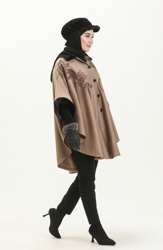 Poncho mit Pelzdetail 1093-01 Nerz 1093-01