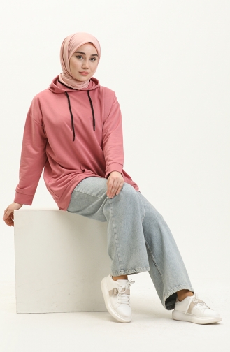 Sweat-shirt à Capuche 3047-04 Rose Pâle 3047-04