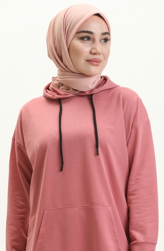 Sweat-shirt à Capuche 3047-04 Rose Pâle 3047-04