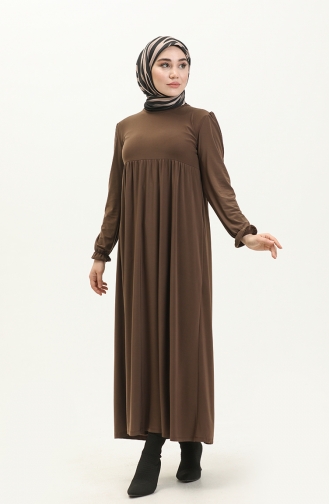 Gefälteltes Sandy Kleid 1934-12 Braun 1934-12