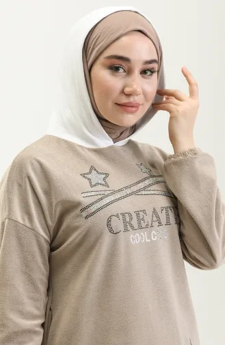 تونيك مطبوع 7000-01 رمادي 7000-01