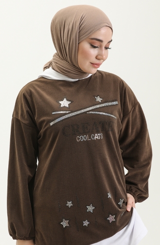 Stone Print Tunic 7000-04 Brown 7000-04