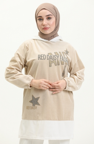 Stone Print Tunic 7001-01 Beige 7001-01