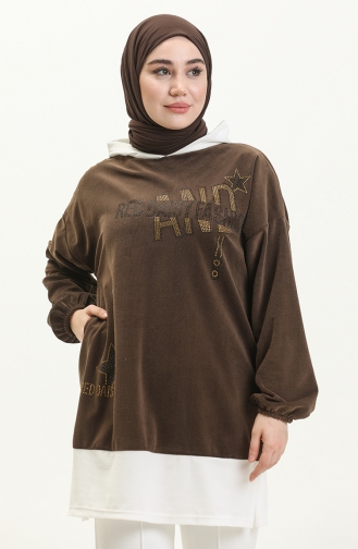 Stone Print Tunic 7001-04 Brown 7001-04