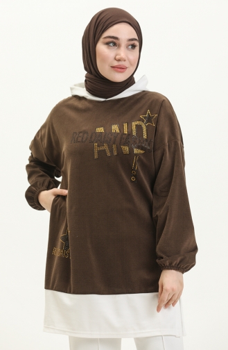 Stone Print Tunic 7001-04 Brown 7001-04