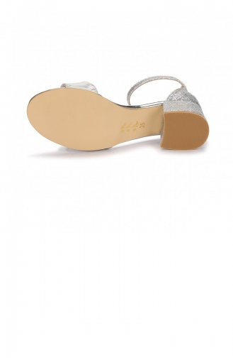 Kiko 768 Ayna Kum Günlük Kız Çocuk 3 Cm Topuk Sandalet Ayakkabı Gümüş