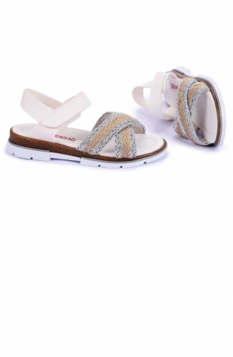  Kid s Slippers & Sandals 21YSANKIK000002_2844.Beyaz - Gümüş