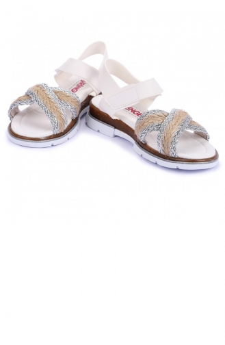  Kid s Slippers & Sandals 21YSANKIK000002_2844.Beyaz - Gümüş