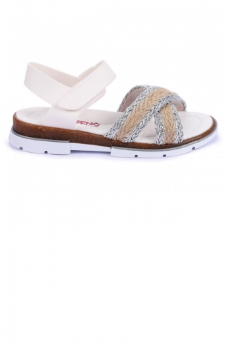  Kid s Slippers & Sandals 21YSANKIK000002_2844.Beyaz - Gümüş