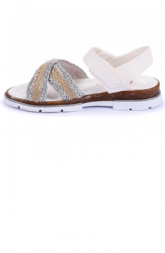  Kid s Slippers & Sandals 21YSANKIK000002_2844.Beyaz - Gümüş