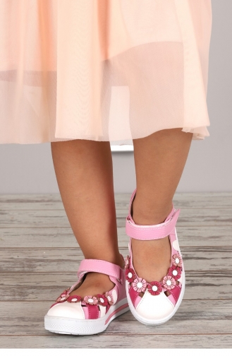 Kiko Şb 226012775 81 Orto Pedik Kız Çocuk Sandalet Ayakkabı Pembe Beyaz
