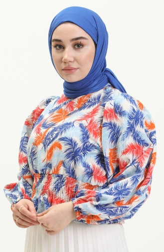 Blue Overhemdblouse 14046