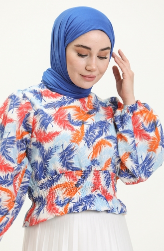 Blue Overhemdblouse 14046