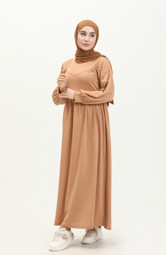 Shirred Sports Dress 3045-02 Milk Coffee   3045-02