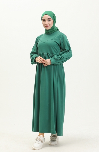Gerafftes Sportkleid 3045-03 Smaragdgrün 3045-03