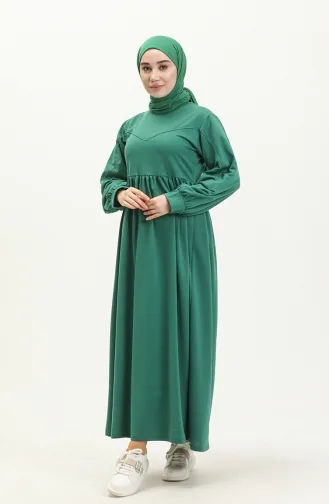 Gerafftes Sportkleid 3045-03 Smaragdgrün 3045-03