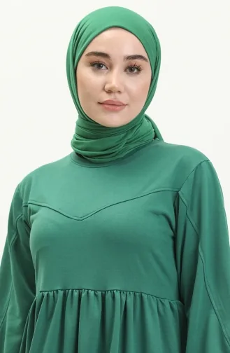 Gerafftes Sportkleid 3045-03 Smaragdgrün 3045-03