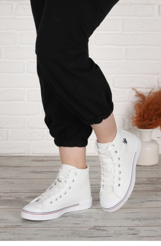 U S Polo Assn Penelope High Wt Günlük Yürüyüş Kadın Spor Ayakkabı Beyaz