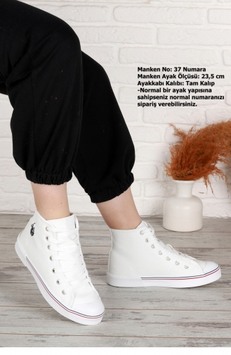 U S Polo Assn Penelope High Wt Günlük Yürüyüş Kadın Spor Ayakkabı Beyaz