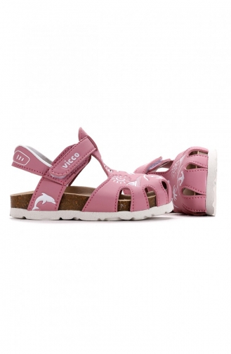 Vicco 321 22Y 176 Darcy Cırtlı Kız Erkek Çocuk Sandalet Terlik Pembe