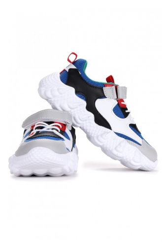 Kiko Kids Foot Cırtlı Kız Erkek Çocuk Spor Ayakkabı Saks