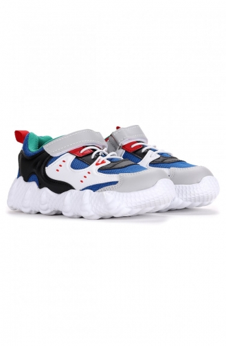 Kiko Kids Foot Cırtlı Kız Erkek Çocuk Spor Ayakkabı Saks