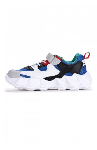 Kiko Kids Foot Cırtlı Kız Erkek Çocuk Spor Ayakkabı Saks