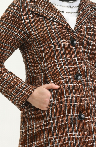 Patterned Long Jacket 1037-02 Orange 1037-02