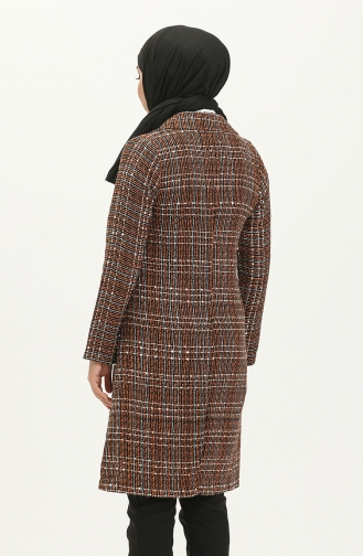 Patterned Long Jacket 1037-02 Orange 1037-02