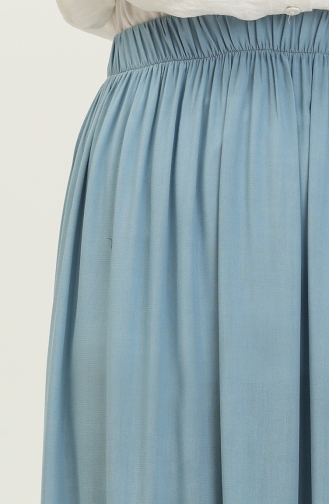 Natural Fabric Elastic Waist Skirt 25100-01 Blue 25100-01