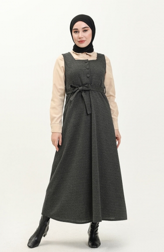 Schwarz Hijab Kleider 7130-02