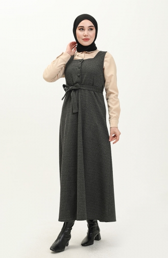 Schwarz Hijab Kleider 7130-02