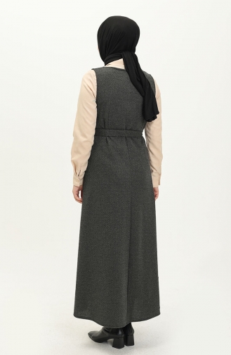 Schwarz Hijab Kleider 7130-02