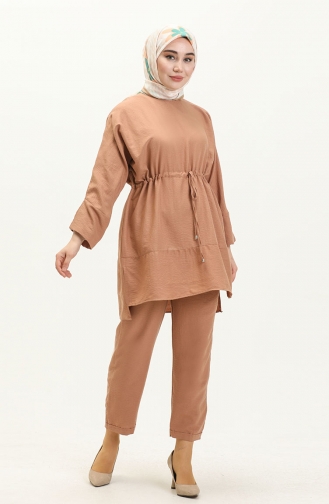 Cotton Tunik Pantolon Takim 6006-04 Hardal