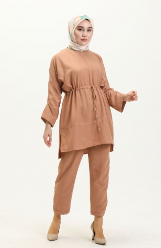 Cotton Tunik Pantolon Takim 6006-04 Hardal