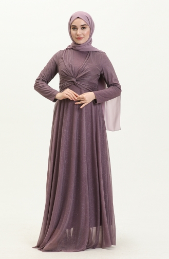 Silbriges Abendkleid 5397-20 Dunkellila 5397-20