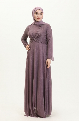 Robe de Soirée Argentée 5397-20 Lila Foncé 5397-20